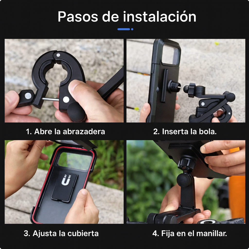 RideRack100® – Tu celular siempre protegido y visible, sin importar el clima
