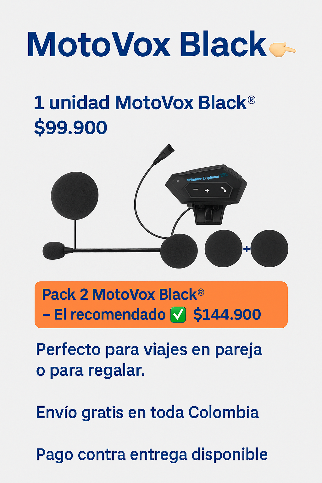 MotoVox Black® – Habla y escucha sin perder el control