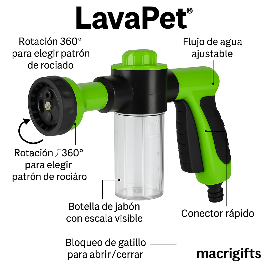 LavaPet® – Hidropistola Multiuso con Espuma