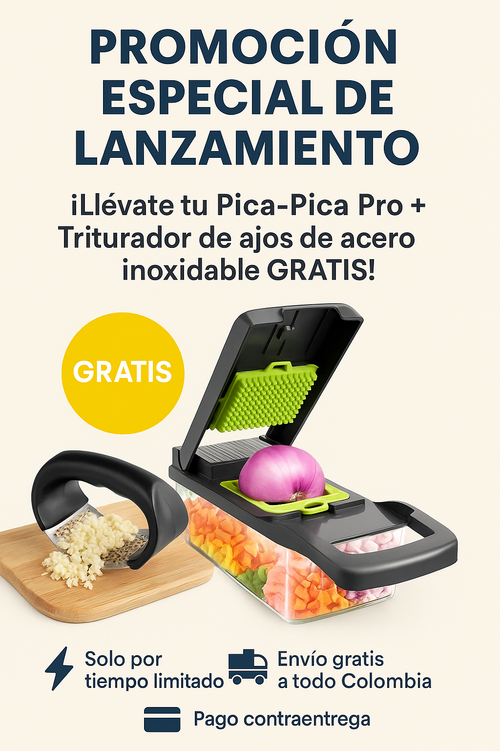 Pica-Pica Pro® – Corta, pica y cocina como chef en segundos