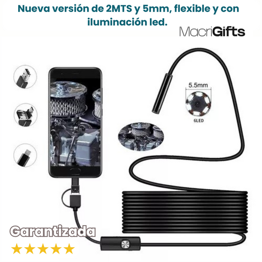 Cámara Exploradora Pro® 5.5mm – Descubre lo que nadie más puede ver con 2MTS de largo